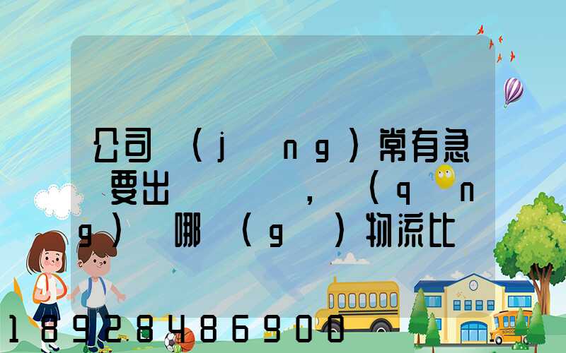 公司經(jīng)常有急貨要出，請(qǐng)問哪個(gè)物流比較快呢？